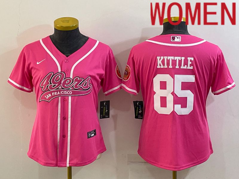Women San Francisco 49ers 85 Kittle Pink 2022 Nike Co branded NFL Jerseys
